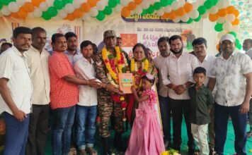 రిటైర్ జవాన్ కు ఘన సన్మానం